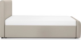 Pat tapițat Nicole 140x200 cu ladă de depozitare - catifea bej Velluto 1