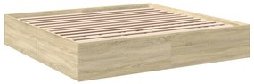 3280995 vidaXL Cadru de pat, stejar sonoma, 180x200 cm, lemn prelucrat