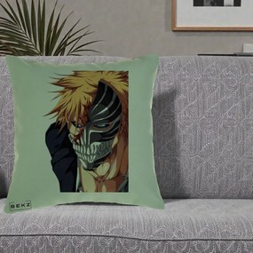 Perna Personalizata Bleach Ichigo Masca Hollow, 40x40 cm, Verde, Husa Detasabila, Perna Inclusa, BEKZ®