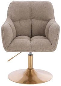 HR550N Scaun Latte Boucle cu Bază Aurie
