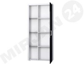 Dulap cu rafturi Magnolia MA2 (Alb + Negru lucios ) (iluminat LED RGB color). 1058280