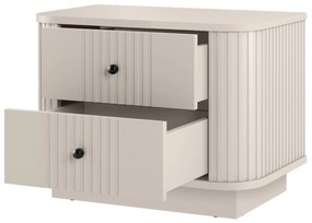 Set de noptiere Vesper 56 cm cu mânere negre - culoare cașmir