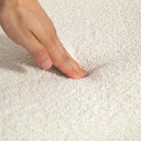 HOMCOM fotoliu de leagăn cu înveliș asemănător catifelei, spătar ergonomic și capacitate de 120 kg, 65L x 90B x 98H cm, alb crem | Aosom Romania