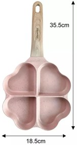 Tigaie cu 4 compartimente Klausberg KB 7820, 19 cm, Forma de inima, Strat de marmura, Inductie, Roz