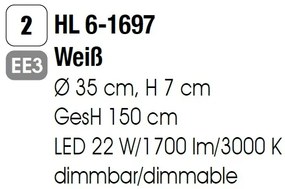 Lustra LED dimabila, Pendul metalic GOURMET White