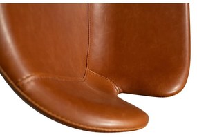Scaun bar din piele ecologică DAN–FORM Denmark Gaia, înălțime 87 cm, maro coniac