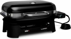 Gratar electric Weber Lumin Compact WB91010979DL, 2200 W, 315 °C MAX, Grill din fonta emailate cu portelan, Negru