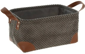 Cos pentru depozitare cu manere, catifea, 30 x 20 x 15 cm