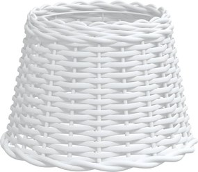 vidaXL Abajur de veioză, alb, Ø30x20 cm, răchită