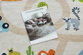 BAMBINO 50230 covor lavabil Grădină zoologică, străzi pentru copii anti-alunecare - bej / verde