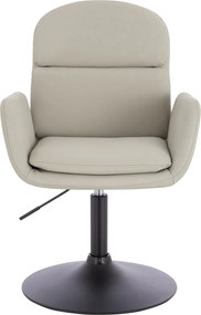 HR480N Scaun Ecru Piele Ecologica Premium Soft cu Bază Neagră