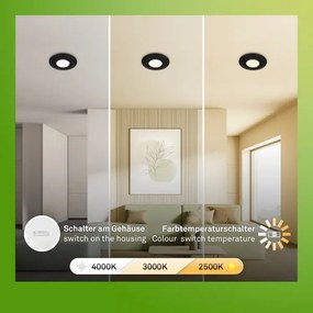 Briloner 7588035 - Set 3x LED plafonieră încastrată pentru baie KLIRA 3xLED/4,9W/230V IP44, negru