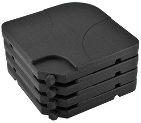 Suport stabilitate umbrelã "Quad" din 4 piese setat pânã la 80 kg, negru