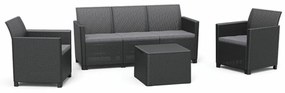 Set de mobilier de grădină Claire cu 5 locuri și masă cu perne, grafit