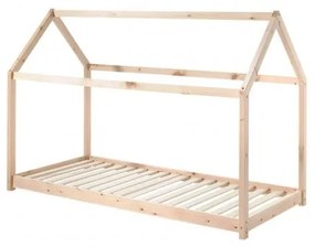 Pat Căsuță , Natural, 90 x 200 cm (Pin Masiv) – CABANE – Vipack