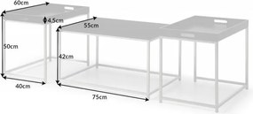 Set de 3 masute design industrial Elements negru