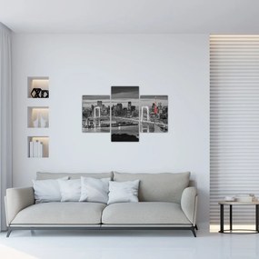 Tablou - Oraș mare cu un turn roșu (90x60 cm)