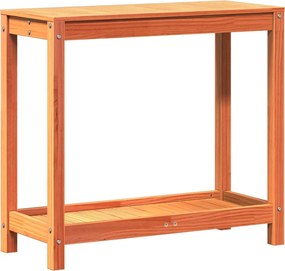 vidaXL Masă plantare cu raft maro ceruit 82,5x35x75 cm lemn masiv pin