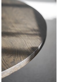 Măsuță de cafea maro închis rotundă cu aspect de lemn de stejar ø 110 cm Boxford – Rowico