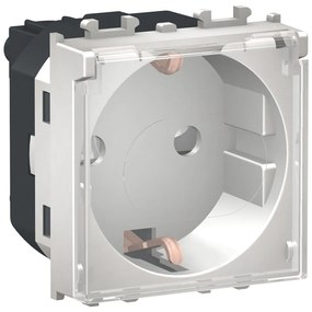 Priza standard german, cu obturatoare si capac, 16A, argintie, Schneider Easy Styl