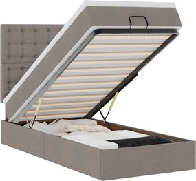 vidaXL Pat otoman cu saltea Taupe 100x200 cm Stofa