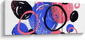 Tablou - Motiv cercuri în culori vii (cu ceas) (90x30 cm)