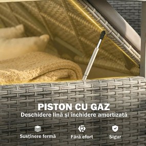 Outsunny bancă ladă poliratan împletit | Aosom Romania