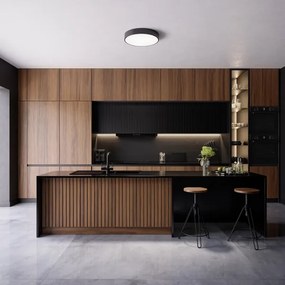 Plafonieră CLEO cu senzor, 4xE27/24W/230V, diam. 50 cm, neagră