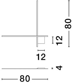 Aplica de perete cu lumina ambientala LED Cross 80cm