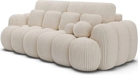 Canapea bej extensibilă cu tapițerie din catifea reiată 256 cm Cotonn – ELTAP