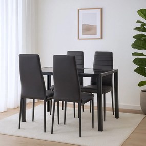 Nicole 4+1 set de luat masa negru