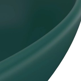 Chiuveta de lux, verde mat, 40 x 33 cm, ceramica, forma ovala matte dark green