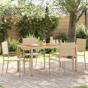 vidaXL Scaune Exterioare 4 pcs Crem, Brun