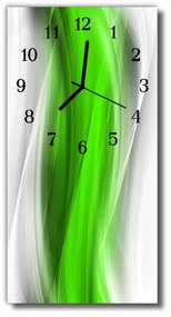 Ceas de perete din sticla vertical Arta abstracție verde