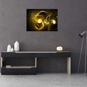 Tablou abstract cu bile galbene (70x50 cm), în 40 de alte dimensiuni noi