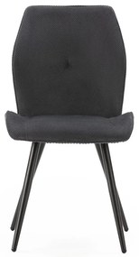 Scaune de dining negre 2 buc. din catifea reiată Adaya – Marckeric