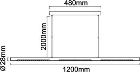 Lustra LED suspendata liniara MECA 28W alb 3000K