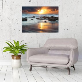 Tablou pe sticlă - Marea scăldată de soare (70x50 cm)