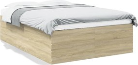 vidaXL Cadru de pat, stejar sonoma, 120x190 cm, lemn prelucrat