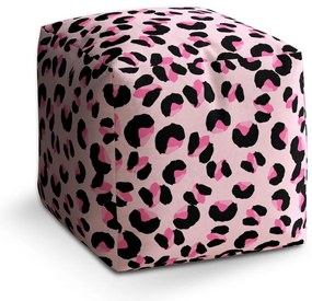 Taburet Cube gepard roz, roz