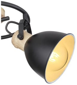 Plafoniera metal stil industrial WIHO 3 negru/maro