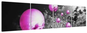 Tablou abstract - bile violet (160x40cm)