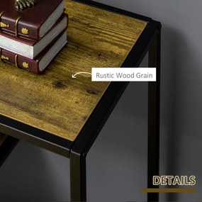 Biblioteca in stil industrial modern cu 4 rafturi, rafturi din lemn si metal pentru sufragerie si birou, 83x34x180cm maro HOMCOM | Aosom RO