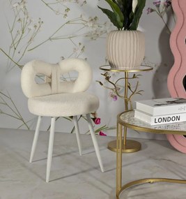 Mauro Ferretti Scaun Mini Ilary Alb, Diametru 40 X Înălțime 67 Cm, (Înălțime Șezut 46 Cm) | Aosom Romania