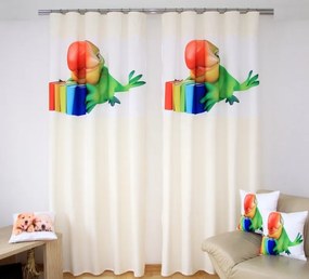 Draperie pentru camera de copii cu papagali verzi Lăţime: 160 cm | Lungime: 250 cm (într-un set de 2 bucăți)