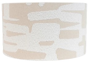 Abajur din material textil alb cu dungi bej 35/35/20