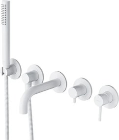 Baterie cada-dus incastrata Omnires Y finisaj alb mat 5 elemente cu corp ingropat pipa 17 cm