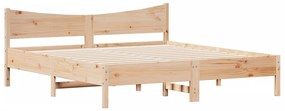 3216360 vidaXL Cadru de pat cu tăblie, 180x200 cm, lemn masiv de pin