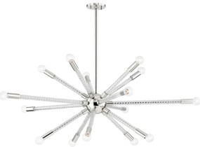 Candelabru, lustra suspendata, design modern PIPPIN nichel lucios