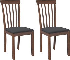 vidaXL Scaune sufragerie cu perne 2 buc. cauciuc din lemn masiv maro